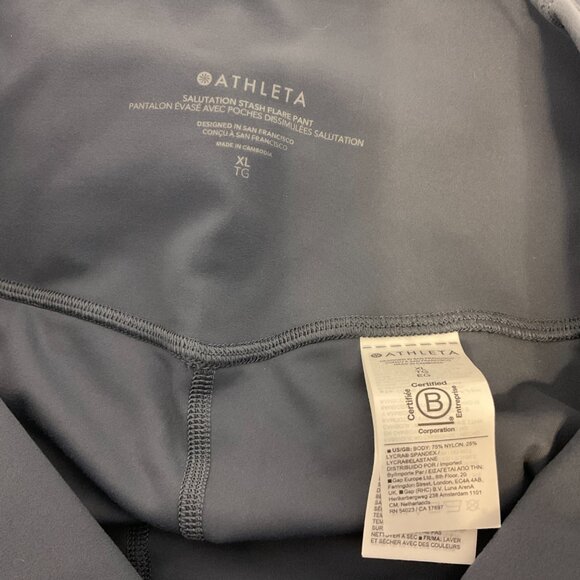 Athleta Salutation Stash Flare Pant XL Slate Blue Tech Pockets - Picture 11 of 11